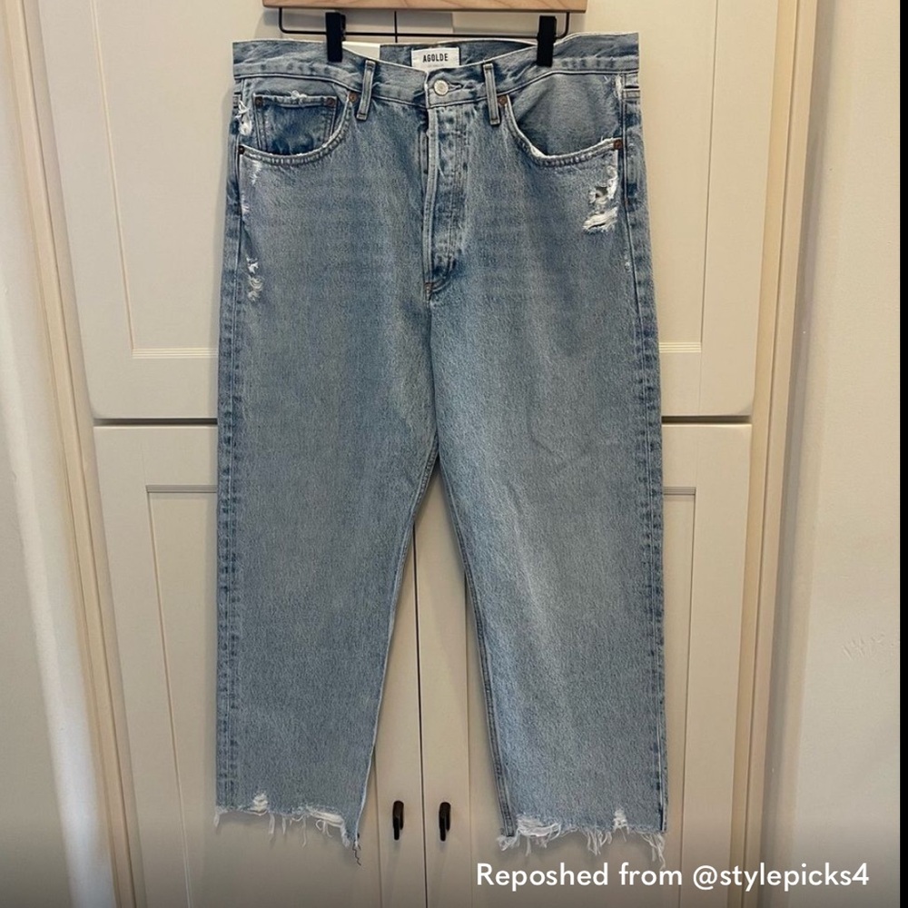 Agolde 90’s Crop Mid Rise Loose Straight Jeans -Nerve